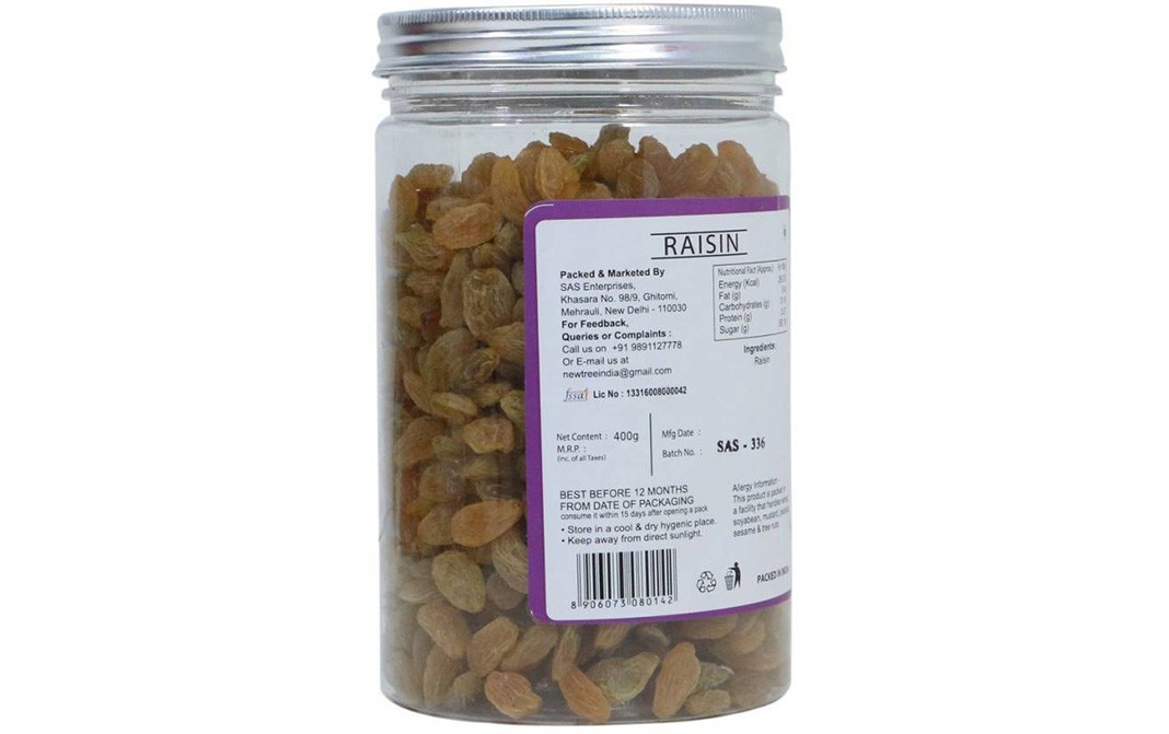 New Tree Raisins    Glass Jar  400 grams